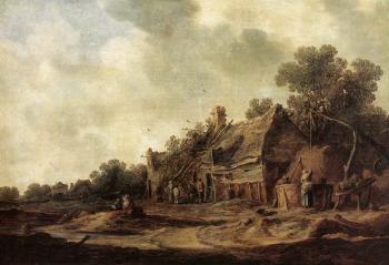 敭 範 戈因 Peasant Huts with a Sweep Well 敭 範 戈因 Peasant Huts with a Sweep Well